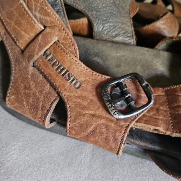 Mephisto‎ brown leather Sam fisherman sandals suze EU 45 US 12 main image 5